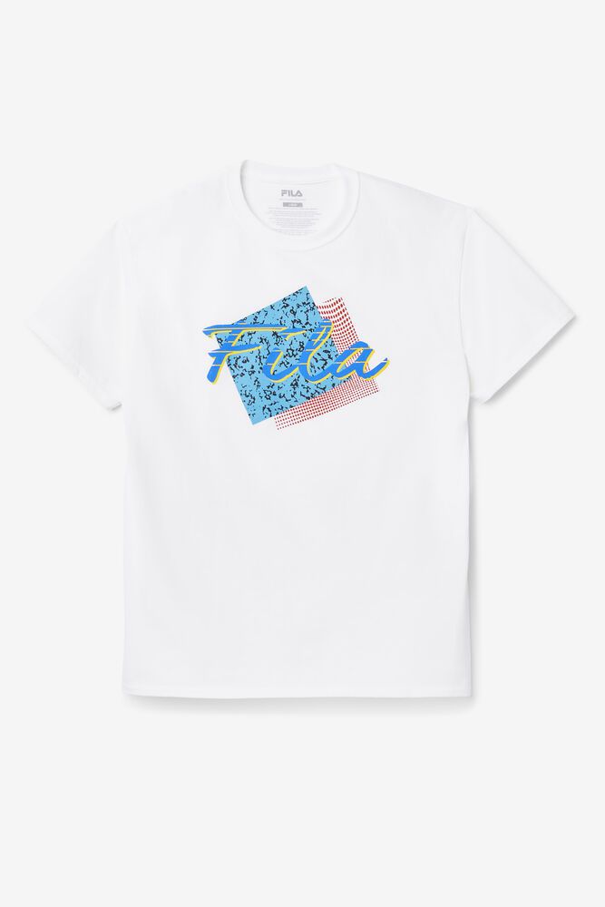 Fila Santa Monica T-Shirt White - Mens - 23758LMXB